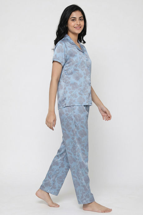 Zivame Satin Pyjama Set - Glacier Lake — image 4